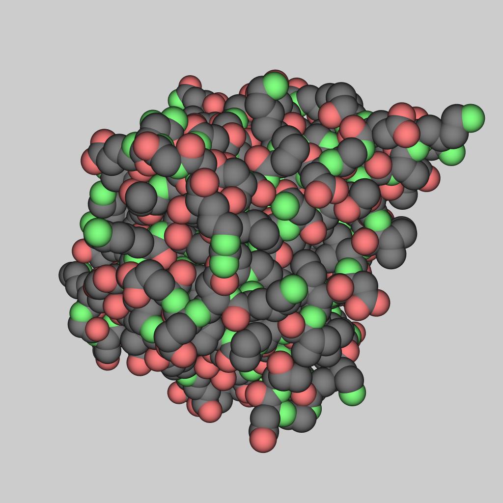 Superoxide Dismutase molecule rendered with a point light source.